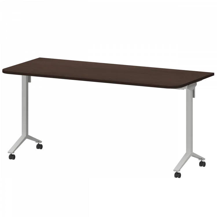 Стол мобильный складной радиусный МБ22-160.70Р Дуб венге/Белый 1600x700x750 Моби