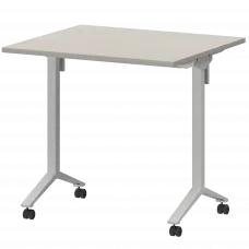 Стол мобильный складной МБ22-80.70 Ясень шимо/Белый 800x700x750 Моби