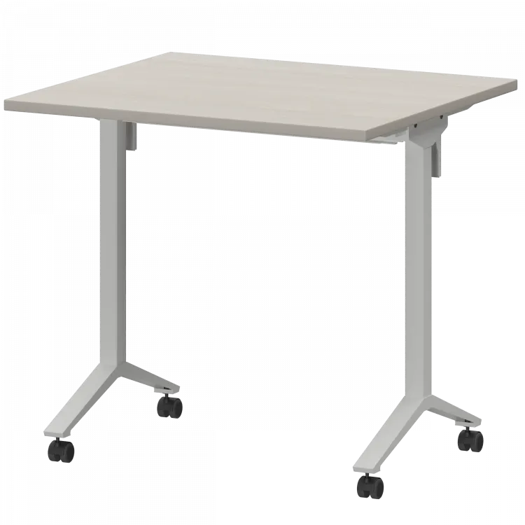 Стол мобильный складной МБ22-80.70 Ясень шимо/Белый 800x700x750 Моби