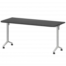 Стол мобильный складной радиусный МБ25-160.70Р Графит/Белый 1600x700x750 Моби