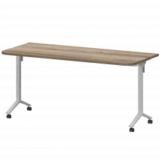 Стол мобильный складной радиусный МБ25-160.70Р Дуб сафари/Белый 1600x700x750 Моби