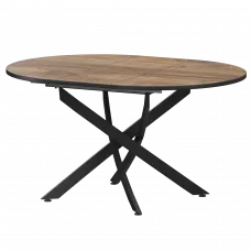 Стол раздвижной Геометрия Геометрия 900+300 (Н-3784) Дуб Самдал/Черный муар 900x900x750 Обеденные столы в пластике