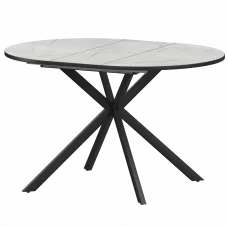 Стол раздвижной Грань 2 Грань 2 1000+300 (Н-3783) Серый Каспий/Черный муар 1000x1000x750 Обеденные столы в пластике