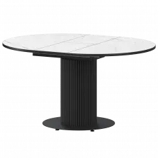 Стол раздвижной Амур Амур 1000+300 (Н-3783) Азул/Черный муар 1000x1000x750 Обеденные столы в пластике