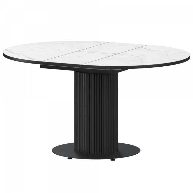 Стол раздвижной Амур Амур 1000+300 (Н-3783) Азул/Черный муар 1000x1000x750 Обеденные столы в пластике