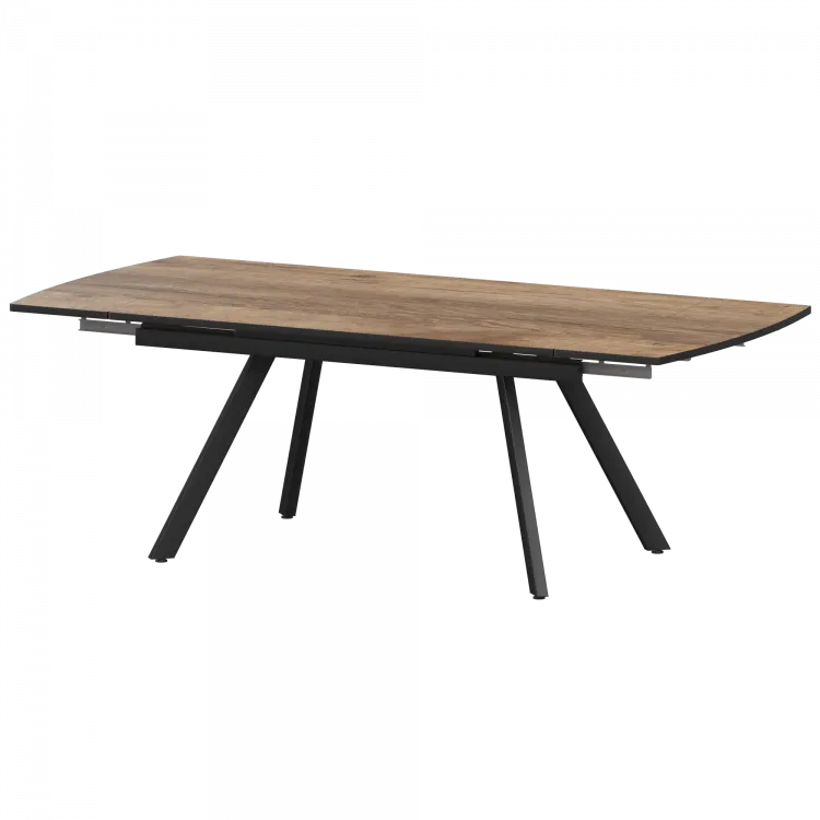 Стол раздвижной Фаворит Дуб Самдал/Черный муар 1400x945x750 Обеденные столы в пластике