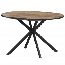 Стол раздвижной Грань Грань 900+300 (Н-3784) Дуб Самдал/Черный муар 900x900x750 Обеденные столы в пластике