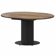 Стол раздвижной Амур Амур 1000+300 (Н-3783) Дуб Самдал/Черный муар 1000x1000x750 Обеденные столы в пластике