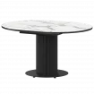 Стол раздвижной Амур Амур 1000+300 (Н-3783) Мрамор Белый/Черный муар 1000x1000x750 Обеденные столы в пластике