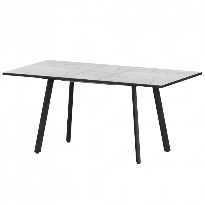 Стол раздвижной Альфа Альфа 1100+300 (Н-3781) Серый Каспий/Черный муар 1100x700x750 Обеденные столы в пластике