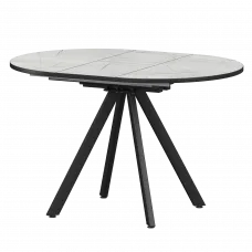 Стол раздвижной Байкал Байкал 1000+300 (Н-3783) Серый Каспий/Черный муар 1000x1000x750 Обеденные столы в пластике