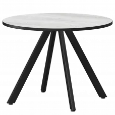 Стол нераздвижной Байкал Мини Байкал 800 (Н-3819) Фрост/Черный муар 800x800x750 Обеденные столы в пластике