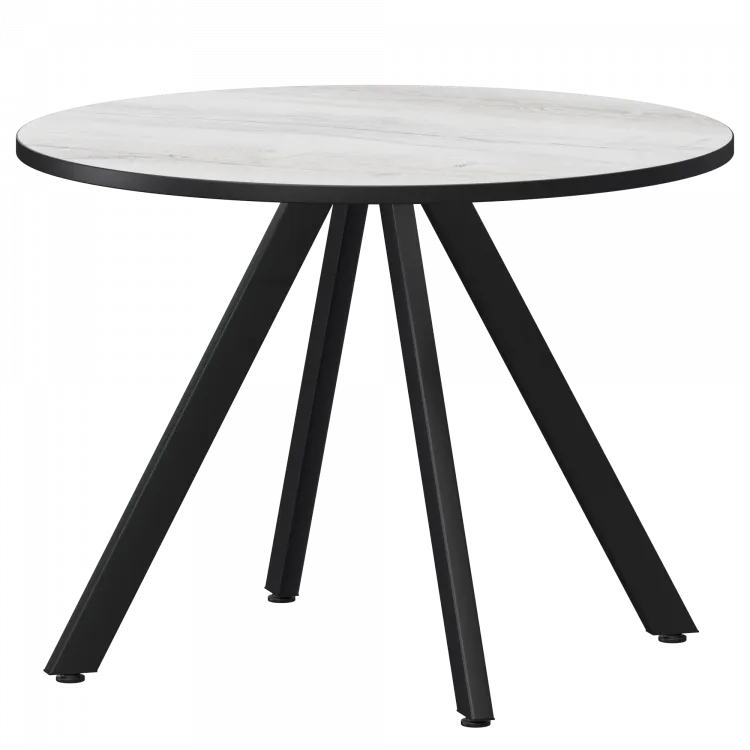 Стол нераздвижной Байкал Мини Байкал 800 (Н-3819) Фрост/Черный муар 800x800x750 Обеденные столы в пластике