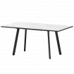 Стол раздвижной Альфа Альфа 1200+300 (Н-3780) Супер Белый/Черный муар 1200x800x750 Обеденные столы в пластике