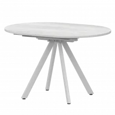 Стол раздвижной Байкал Байкал 1000+300 (Н-3783) Фрост/Белый муар 1000x1000x750 Обеденные столы в пластике