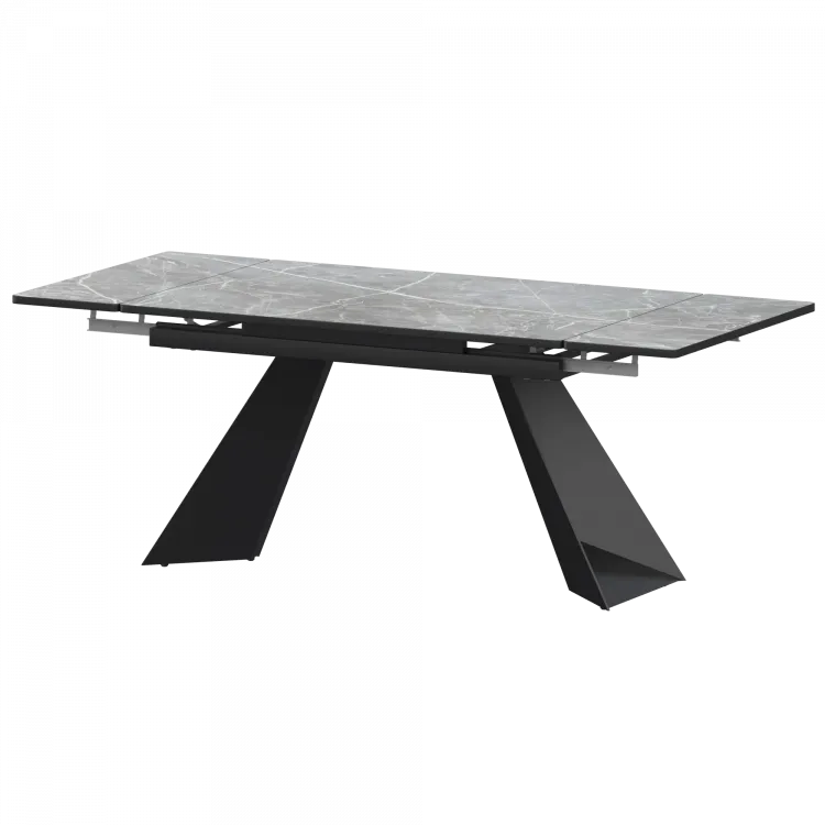 Стол раздвижной Дуэт Дуэт 1200х800+300 (Н-3828) Фаерстоун/Черный муар 1200x800x750 Обеденные столы в пластике