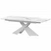 Стол раздвижной Модерн Модерн 1400х800+300 (Н-3832) Мрамор Белый/Белый муар 1400x800x750 Обеденные столы в пластике