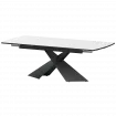 Стол раздвижной Модерн Модерн 1400х800+300 (Н-3832) Супер Белый/Черный муар 1400x800x750 Обеденные столы в пластике