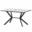 Стол нераздвижной Сириус Сириус 1200 (Н-3825) Мрамор Белый/Черный муар 1200x800x750 Обеденные столы в пластике