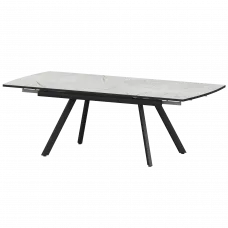 Стол раздвижной Фаворит Фаворит 1400+300 (Н-3791) Серый Каспий/Черный муар 1400x945x750 Обеденные столы в пластике