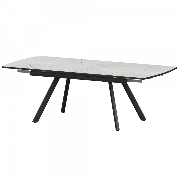 Стол раздвижной Фаворит Фаворит 1400+300 (Н-3791) Серый Каспий/Черный муар 1400x945x750 Обеденные столы в пластике