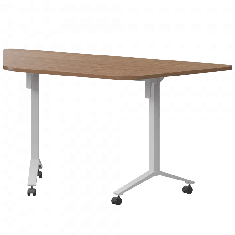 Стол мобильный складной трапециевидный МБ22-127.58Т Орех гварнери/Белый 1278x585x750 Моби