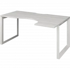 Стол эргономичный правый на металлокаркасе НТМП.О-060.ПР Сосна винтер/Белый 1600x1000x750 Аргентум-МП