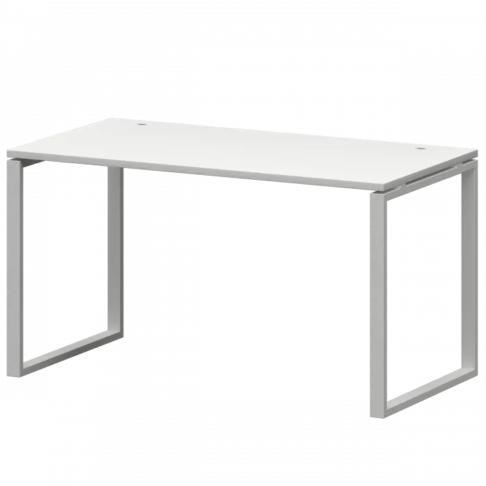 Стол на металлокаркасе СМС25-О-14К.73.Пр25 Белый/Белый 1400x730x750 Смарт