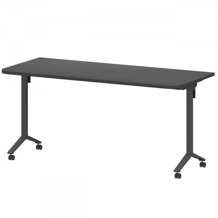 Стол мобильный складной радиусный МБ25-160.70Р Графит/Антрацит 1600x700x750 Моби