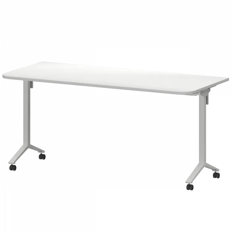 Стол мобильный складной радиусный МБ22-160.70Р Белый/Белый 1600x700x750 Моби