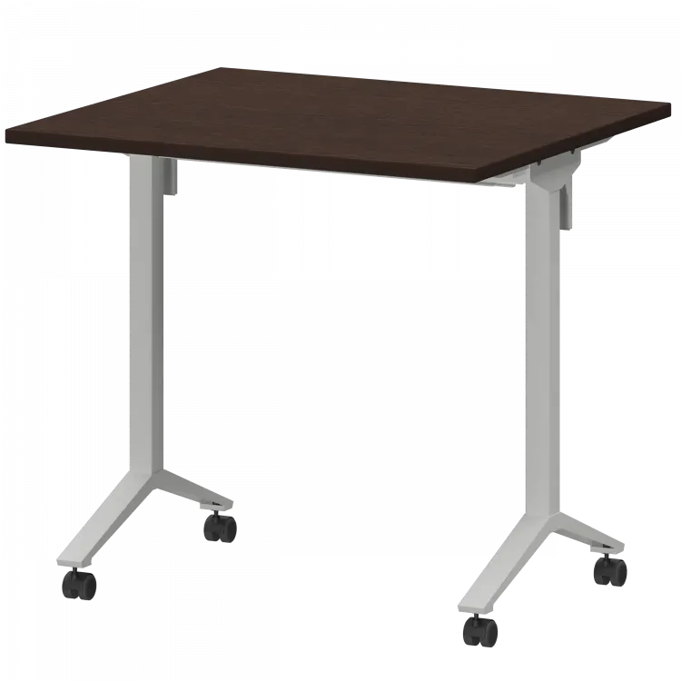 Стол мобильный складной МБ22-80.70 Дуб венге/Белый 800x700x750 Моби