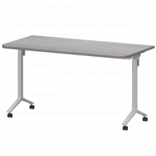 Стол мобильный складной радиусный МБ25-140.70Р Лиственница/Белый 1400x700x750 Моби