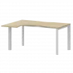 Стол эргономичный левый на металлокаркасе НТМП.П-040.ЛВ Баттл Рок/Белый 1400x1000x750 Аргентум-МП