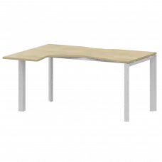 Стол эргономичный левый на металлокаркасе НТМП.П-040.ЛВ Баттл Рок/Белый 1400x1000x750 Аргентум-МП