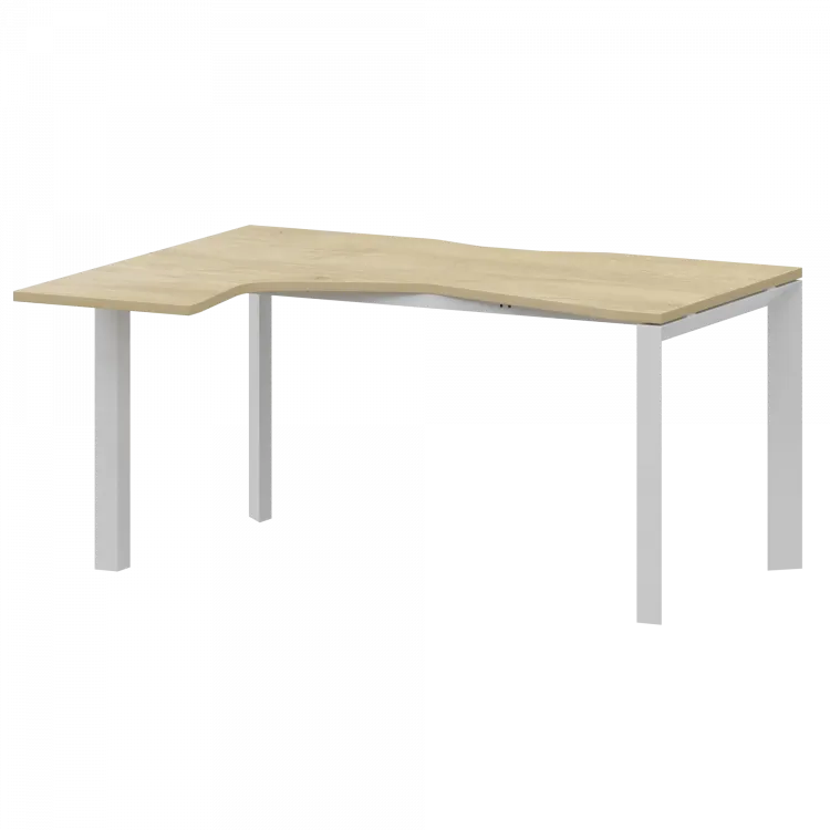 Стол эргономичный левый на металлокаркасе НТМП.П-040.ЛВ Баттл Рок/Белый 1400x1000x750 Аргентум-МП