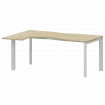 Стол эргономичный левый на металлокаркасе НТМП.П-060.ЛВ Баттл Рок/Белый 1600x1000x750 Аргентум-МП