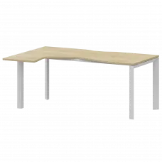 Стол эргономичный левый на металлокаркасе НТМП.П-060.ЛВ Баттл Рок/Белый 1600x1000x750 Аргентум-МП