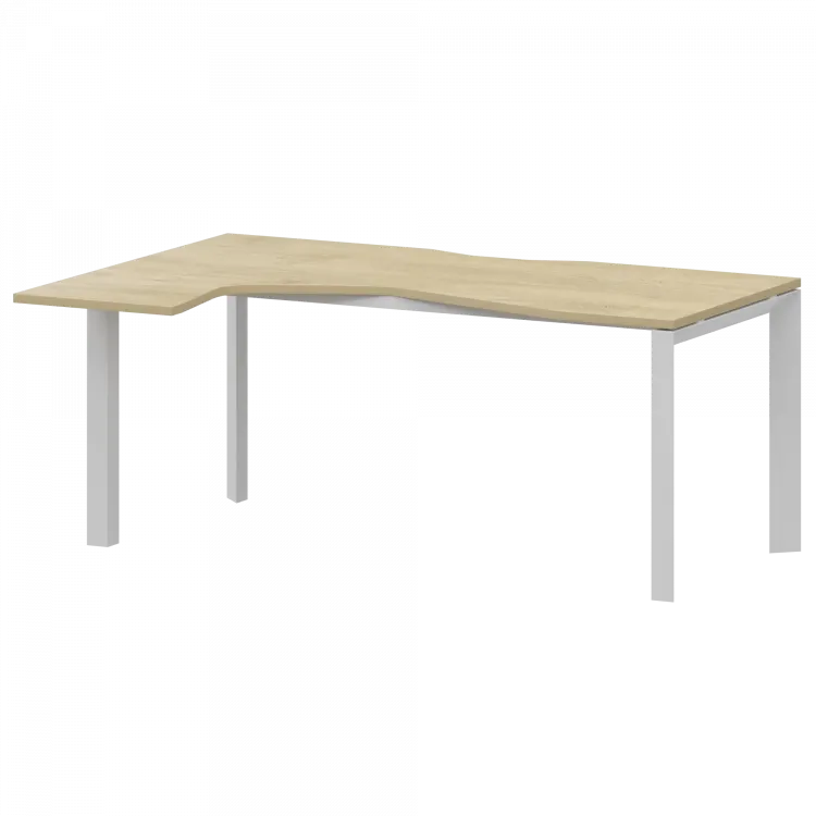 Стол эргономичный левый на металлокаркасе НТМП.П-060.ЛВ Баттл Рок/Белый 1600x1000x750 Аргентум-МП