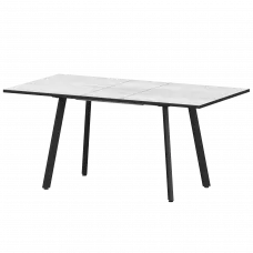 Стол раздвижной Альфа Альфа 1100+300 (Н-3781) Фрост/Черный муар 1100x700x750 Обеденные столы в пластике