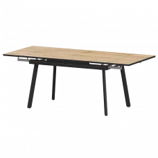 Стол раздвижной Гранд Гранд 1400+300+300 (Н-3799) Дуб Вотан/Черный муар 1400x800x750 Обеденные столы в пластике