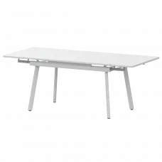 Стол раздвижной Гранд Гранд 1400+300+300 (Н-3799) Супер Белый/Белый муар 1400x800x750 Обеденные столы в пластике