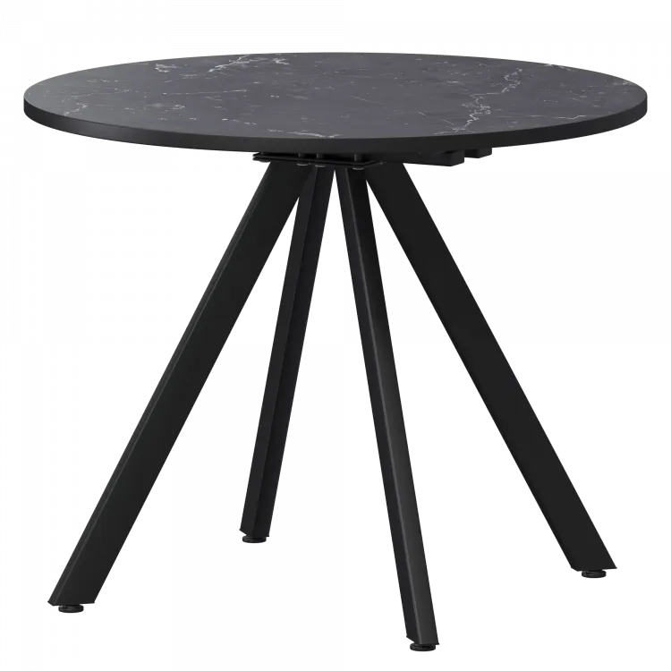 Стол нераздвижной Байкал Мини Байкал 900 (Н-3820) Даркстоун/Черный муар 900x900x750 Обеденные столы в пластике