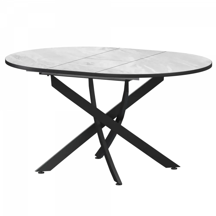 Стол раздвижной Геометрия 2 Геометрия 2 1000+300 (Н-3783) Лавант/Черный муар 1000x1000x750 Обеденные столы в пластике