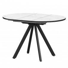 Стол раздвижной Байкал Байкал 1000+300 (Н-3783) Азул/Черный муар 1000x1000x750 Обеденные столы в пластике