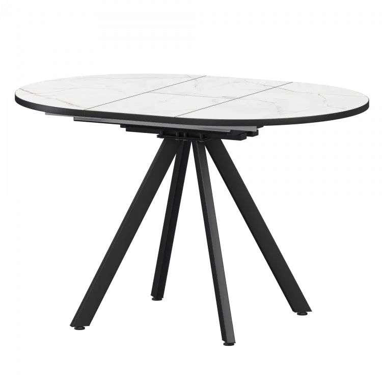 Стол раздвижной Байкал Байкал 1000+300 (Н-3783) Азул/Черный муар 1000x1000x750 Обеденные столы в пластике