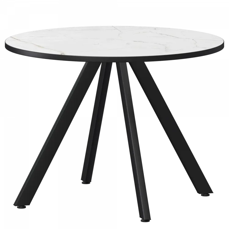 Стол нераздвижной Байкал Мини Байкал 800 (Н-3819) Азул/Черный муар 800x800x750 Обеденные столы в пластике