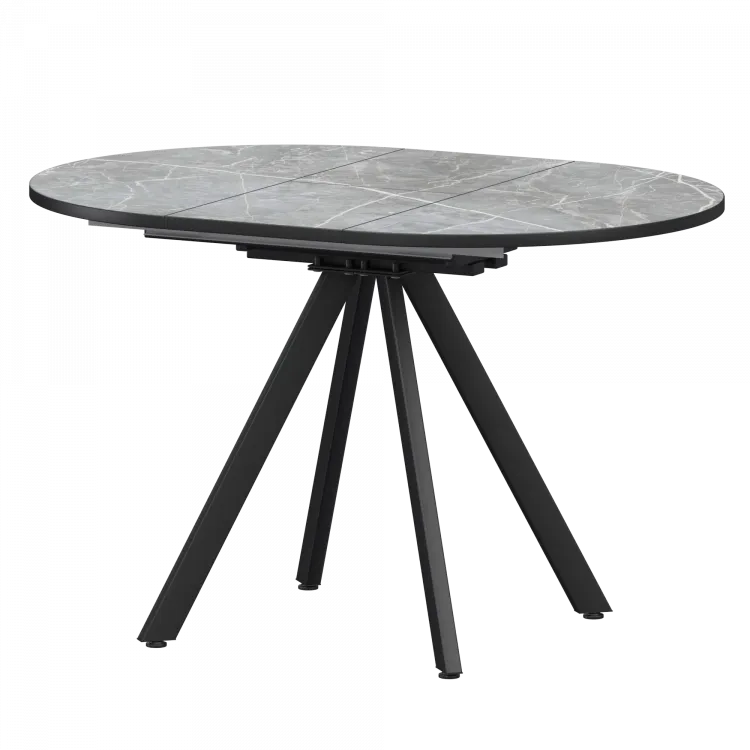 Стол раздвижной Байкал Байкал 1000+300 (Н-3783) Фаерстоун/Черный муар 1000x1000x750 Обеденные столы в пластике