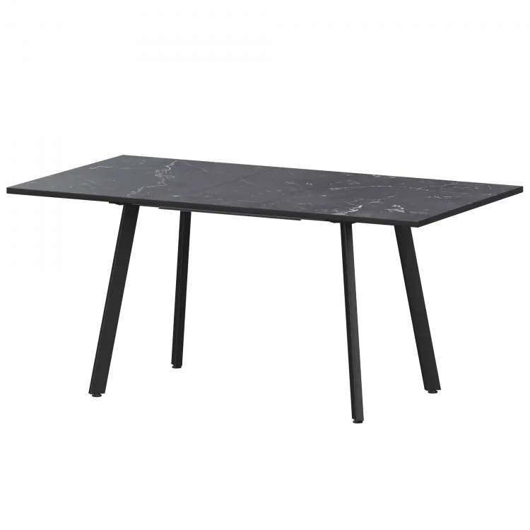 Стол раздвижной Альфа Альфа 1200+300 R20 Даркстоун/Черный муар 1200x800x750 Обеденные столы в пластике