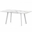 Стол раздвижной Альфа Альфа 1200+300 (Н-3780) Мрамор Белый/Белый муар 1200x800x750 Обеденные столы в пластике