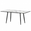Стол раздвижной Бетта Бетта 1100+300 Мрамор Белый/Черный муар 1100x700x750 Обеденные столы в пластике